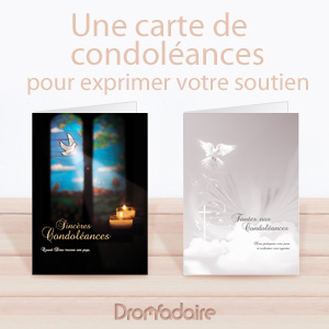 Une carte papier pour présenter vos condoléances