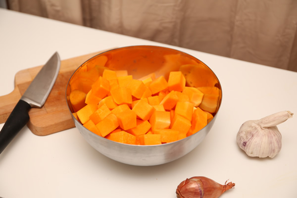 Des cubes de butternut