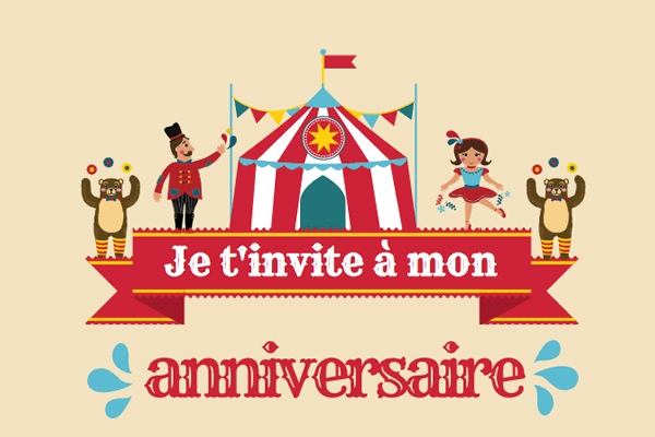 imprimez une invitation sur le thème du cirque