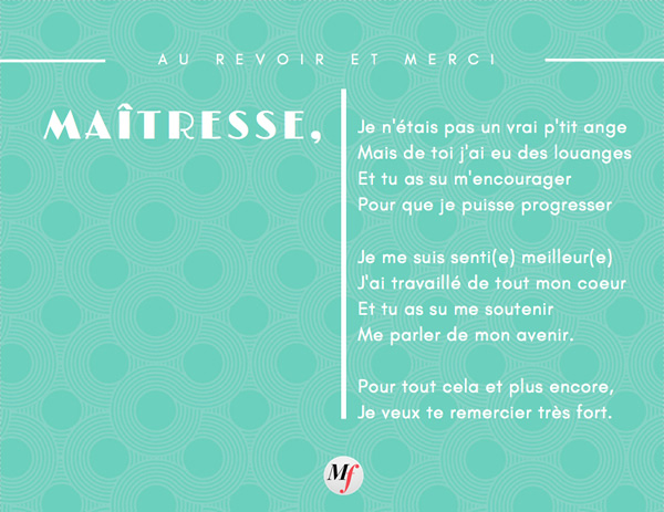 Lettre De Remerciement Pour Maitresse D'école www.lemagfemmes.com