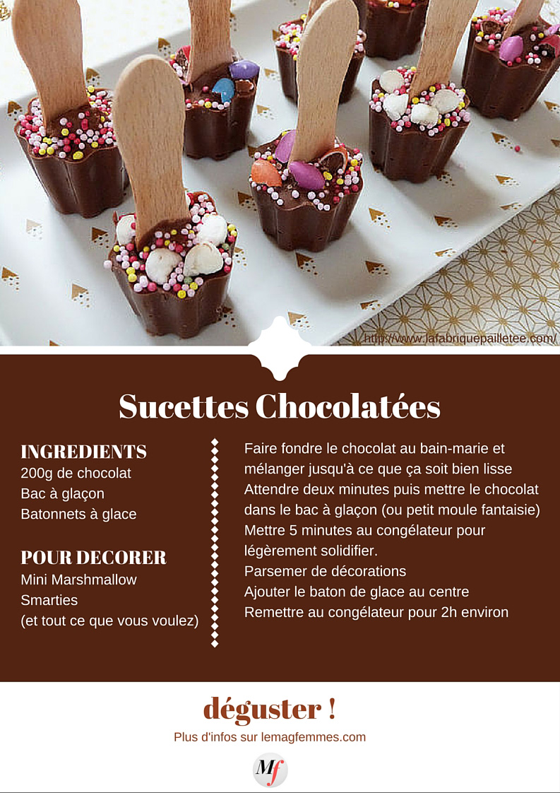 sucettes au chocolat