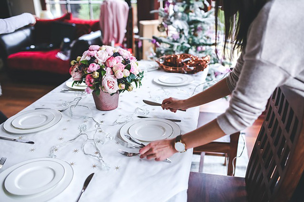 Table de Noël chaleureuse