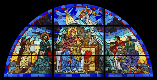 Vitrail de la nativité du Christ